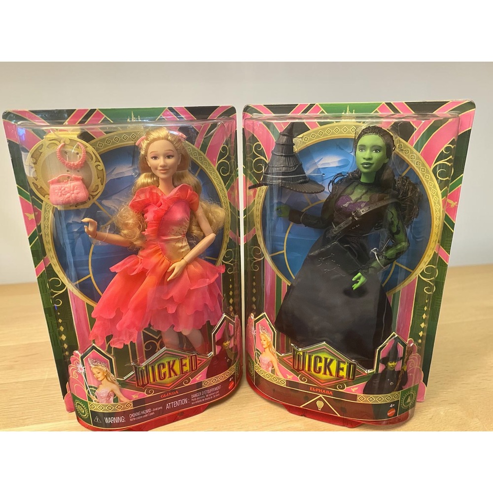 Mattel Wicked Glinda& Elphaba Movie Fashion Doll Set NIB - Picture 1 of 5